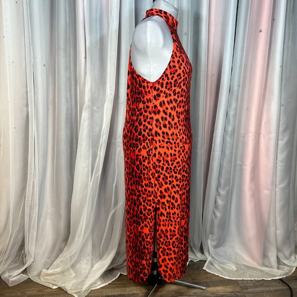 Long Red Leopard Print Dress, XXL - Picture 4 of 10